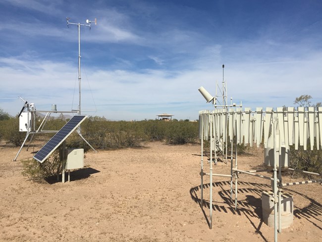 Climate-monitoring station powered by solar panels