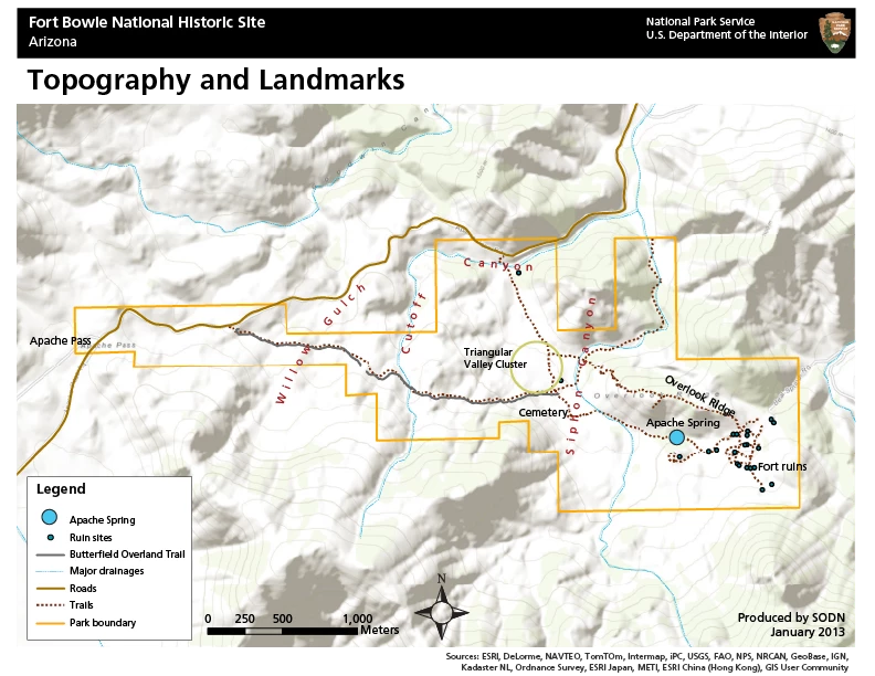 Topography of Fort Bowie National Historic Site Topography of Fort Bowie National Historic Site