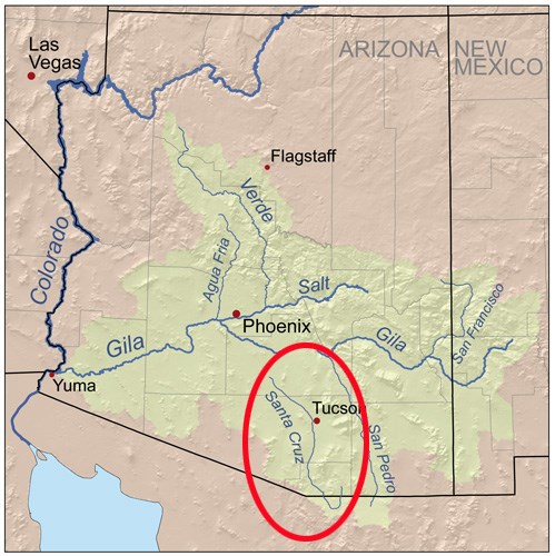 Map of Santa Cruz River