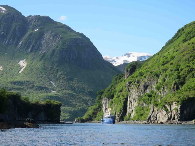 The rugged Katmai coast and narrow inlet.