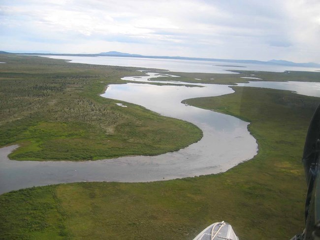 A birds-eye view of the Alagnak River.