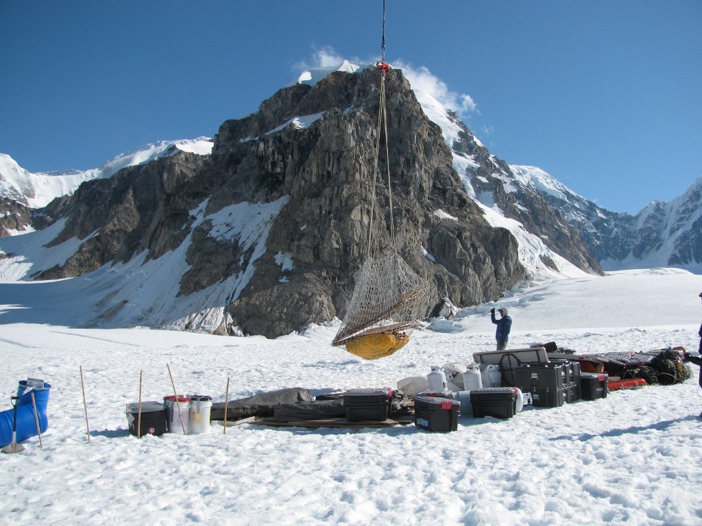 A Ranger receives a slingload at Basecamp