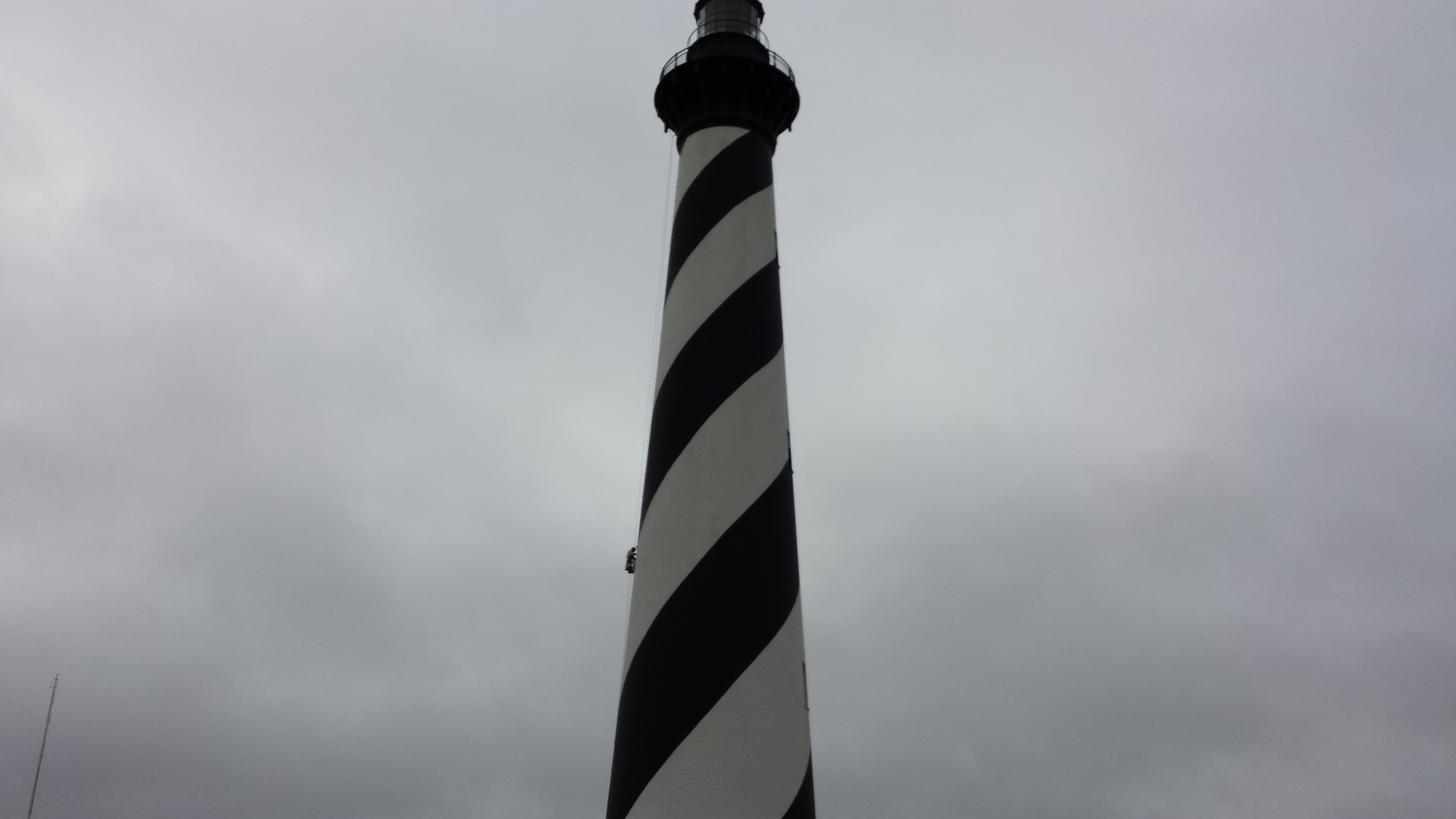 Cape Hatteras Lighthouse during inspection. NPS Photo
