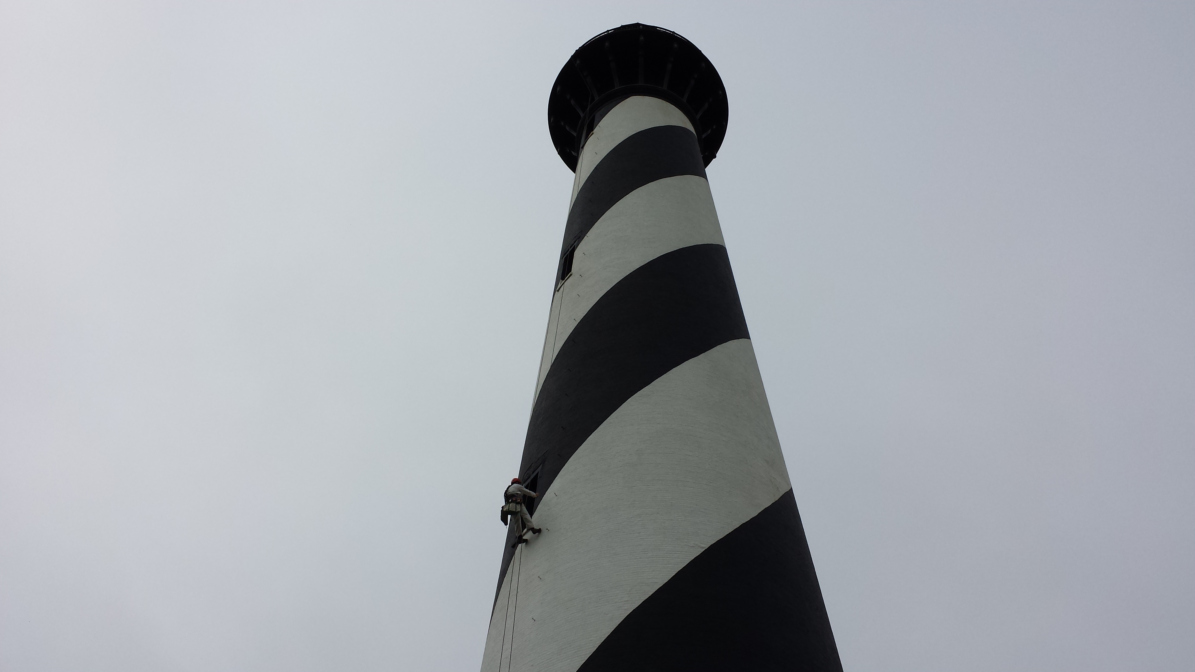 Rappelling Cape Hatteras Lighthouse Rappelling Cape Hatteras Lighthouse. NPS Photo