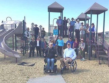 Training participants monkeying around at Indian Paintbrush Campground in Bear Creek Lake Park