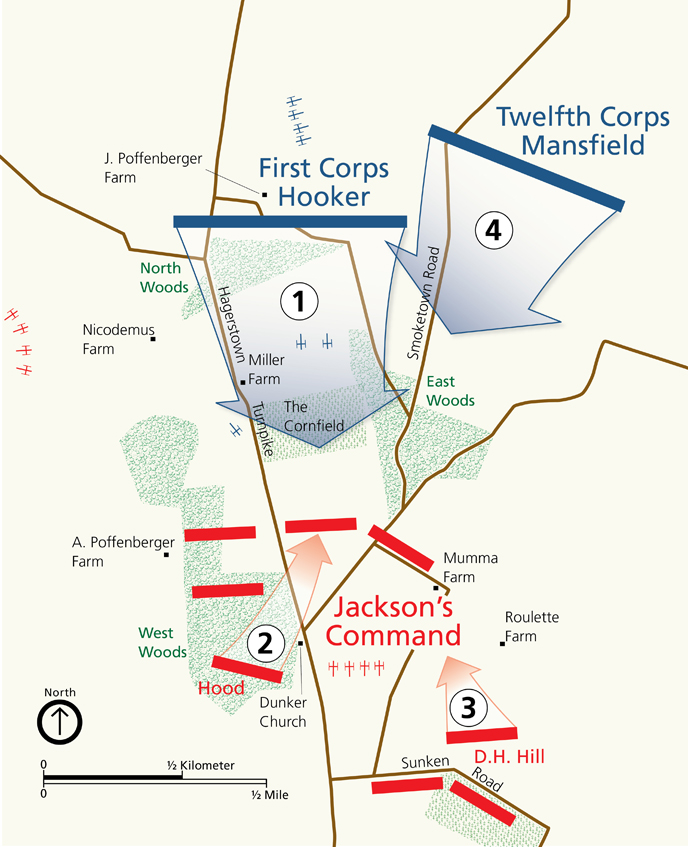 Battle Of Antietam Simple Map - Antietam Map Stop 4