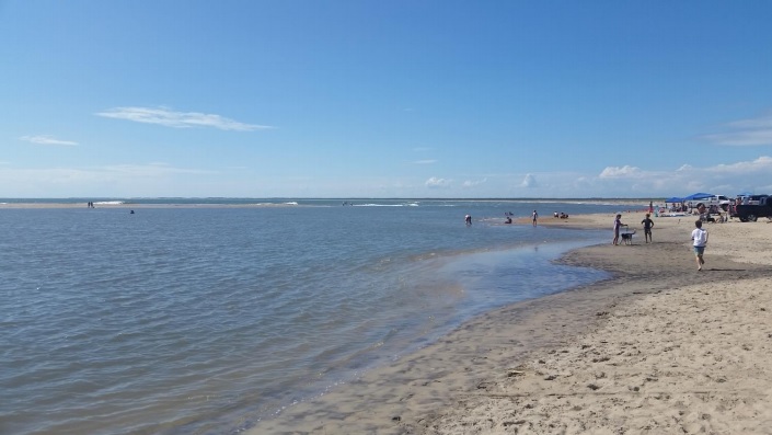 Channel between sandbar and Cape Point at high tide on Aug. 31, 2017