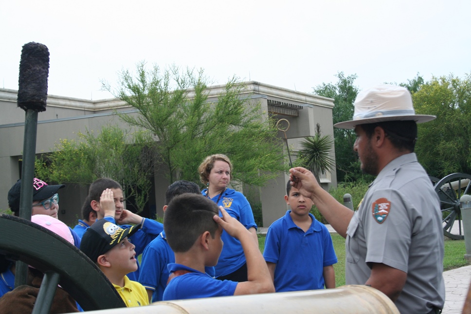 artillery talk Ranger gives a program to elementary school students