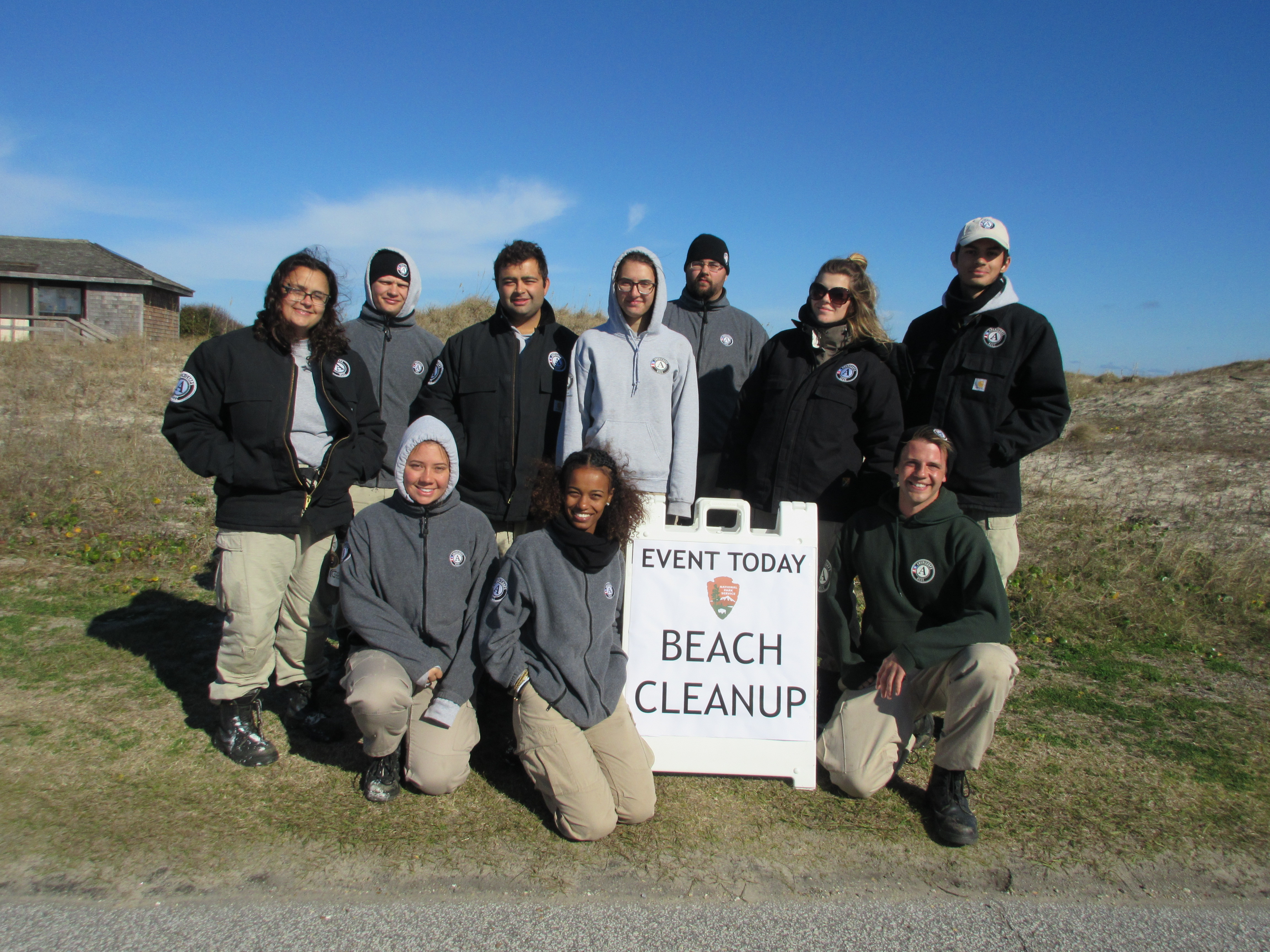 AmeriCorps NCCC crew at beach cleanup
