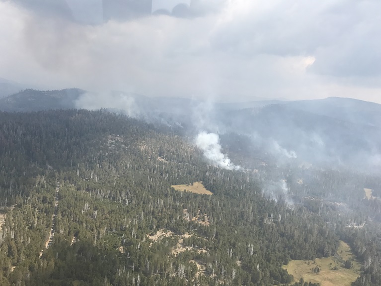 Empire Fire Looking North Along Glacier Point Road