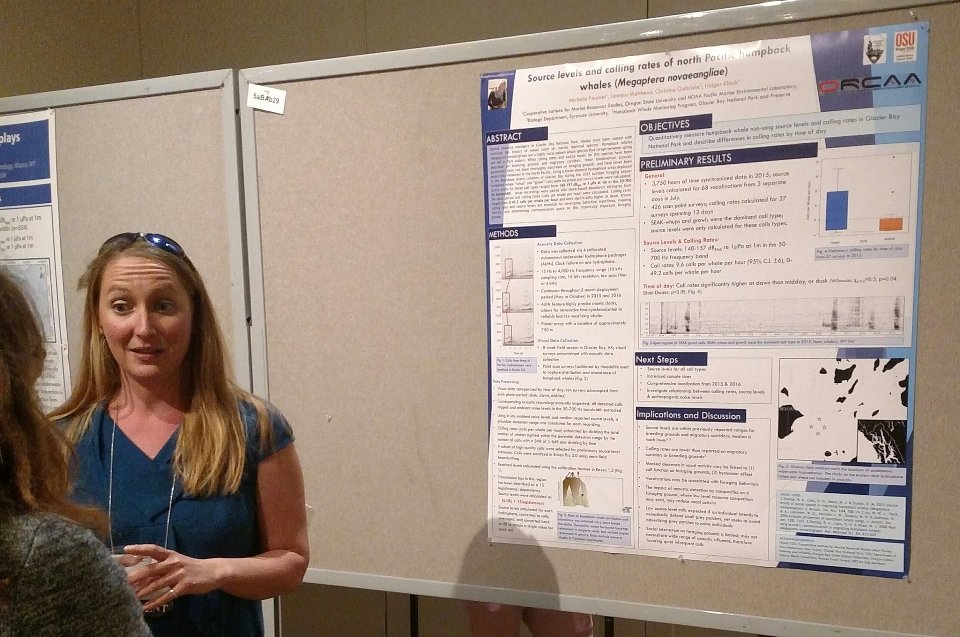 Michelle at ASA poster researcher at scientific conference