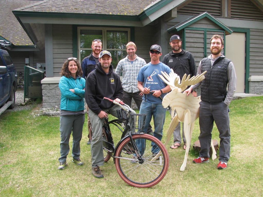 The next wave of rangers and volunteers pose outside the Talkeetna Ranger Station