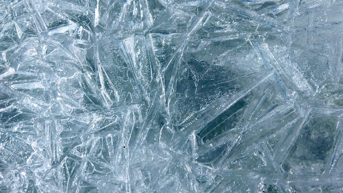 Ice close-up A close-up view of an ice sheet shows its linear structures