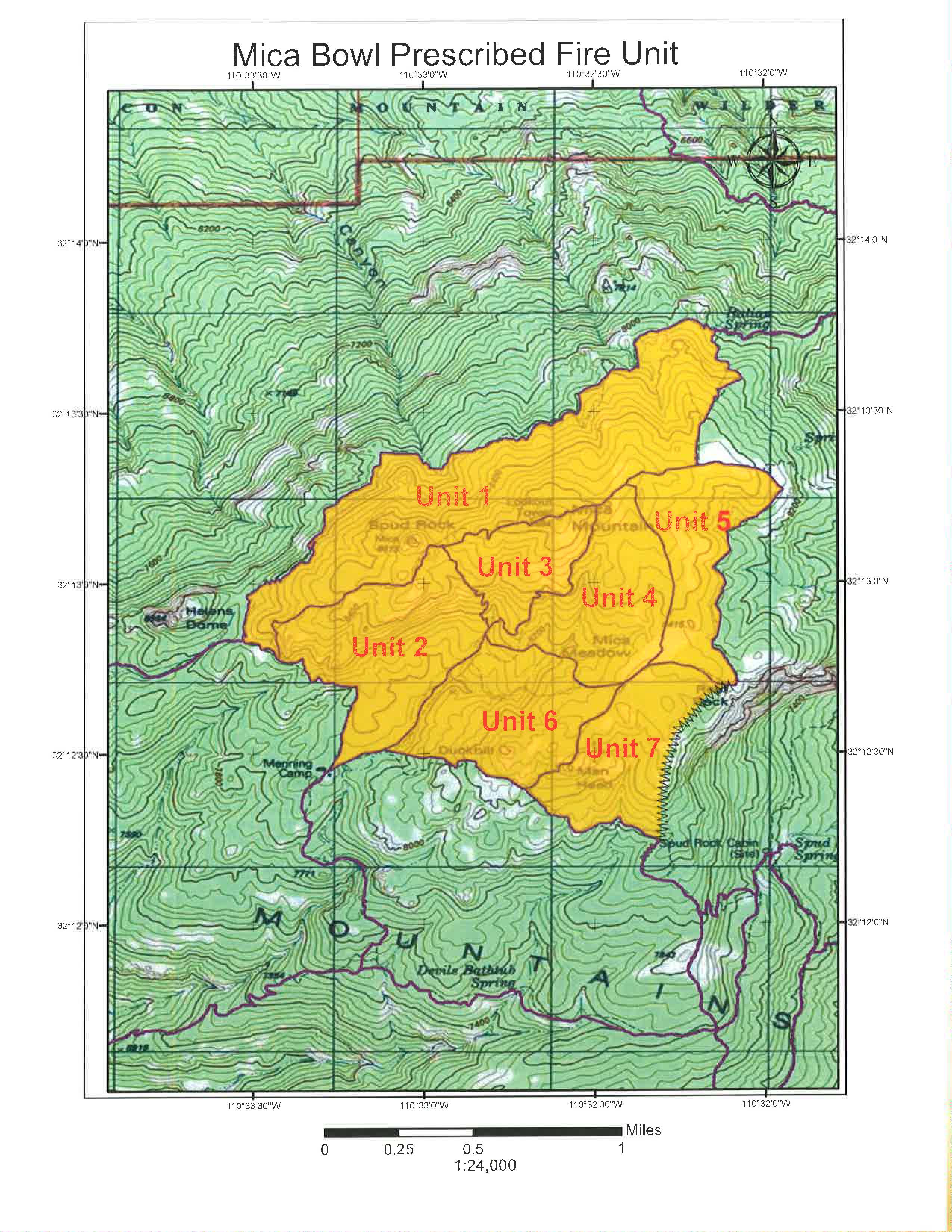 Mica Bowl Prescribed Burn Unit Map Mica Bowl Prescribed Burn Unit Map