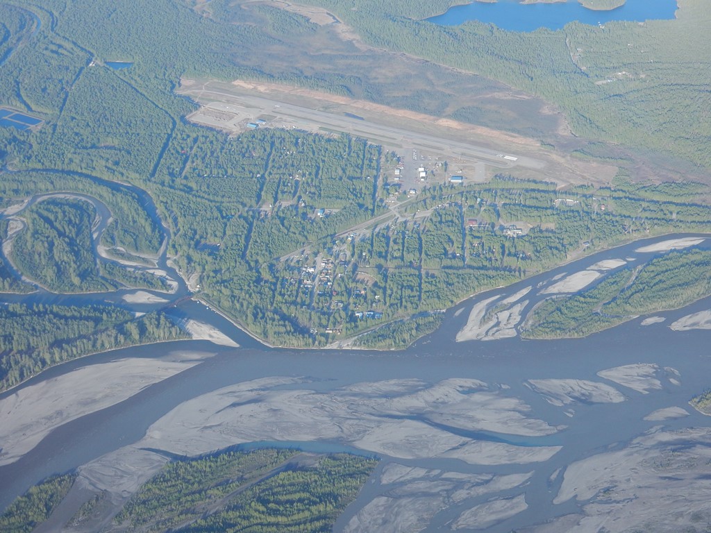 Aerial view of the town of Talkeetna Aerial view of the town of Talkeetna