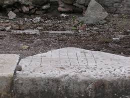 Ancient stone checker board Ancient stone checker board