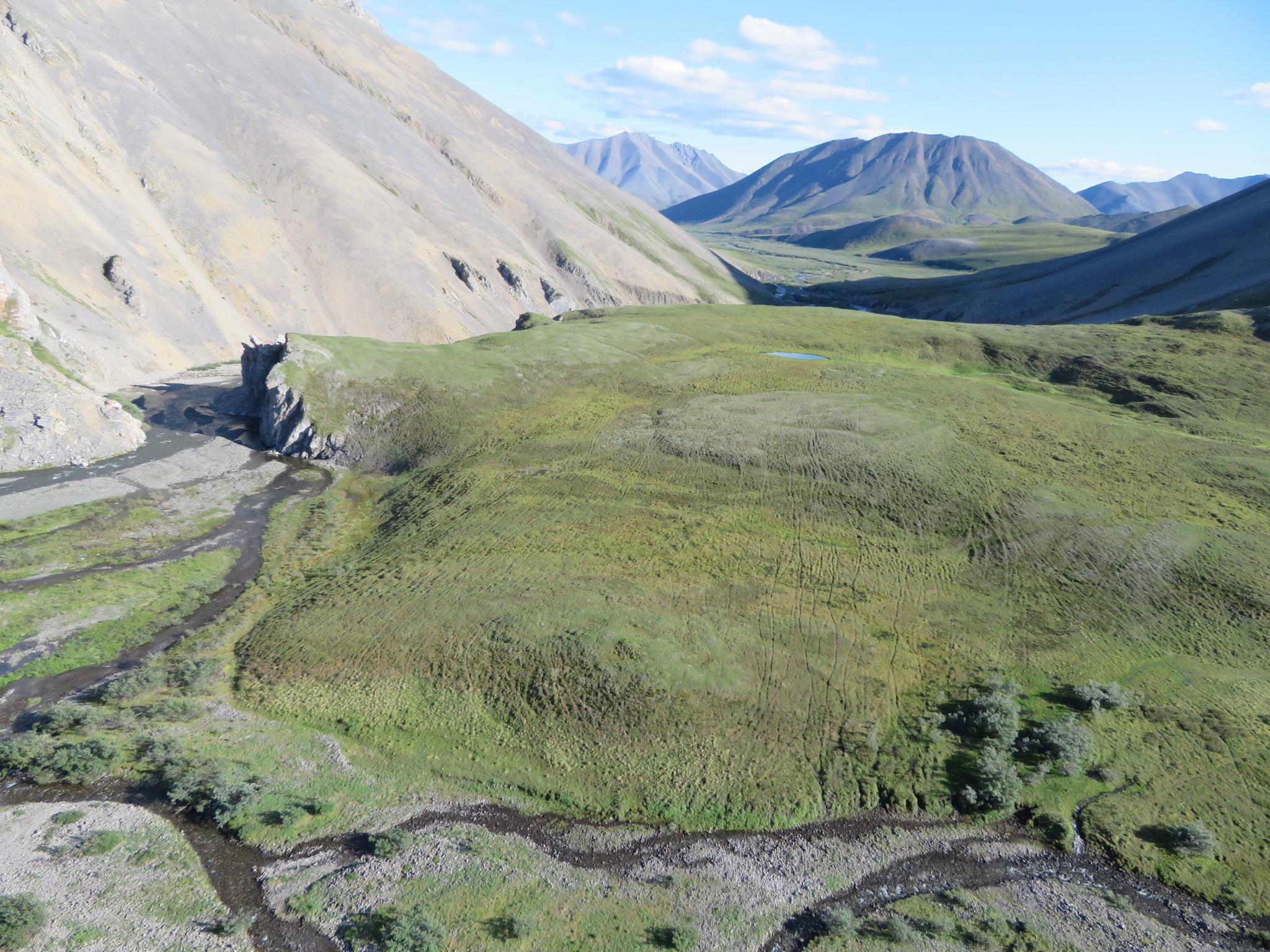 Aerial view of archaeological site in Noatak National Preserve.