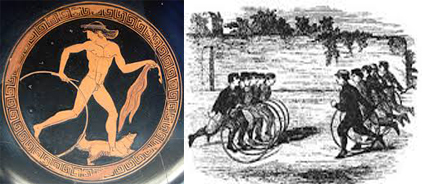 Toy Hoops: Greek vase and sketch of boys playing Toy Hoops: Greek vase and sketch of boys playing