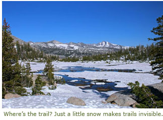 Snowy/flooded area near Sunrise Lakes