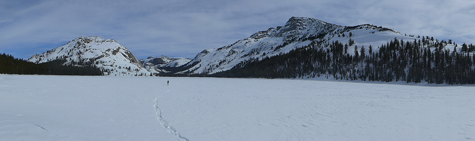 Skier on Tenaya Lake