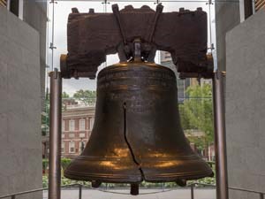 Image result for The strike note of the Liberty Bell is E flat.
