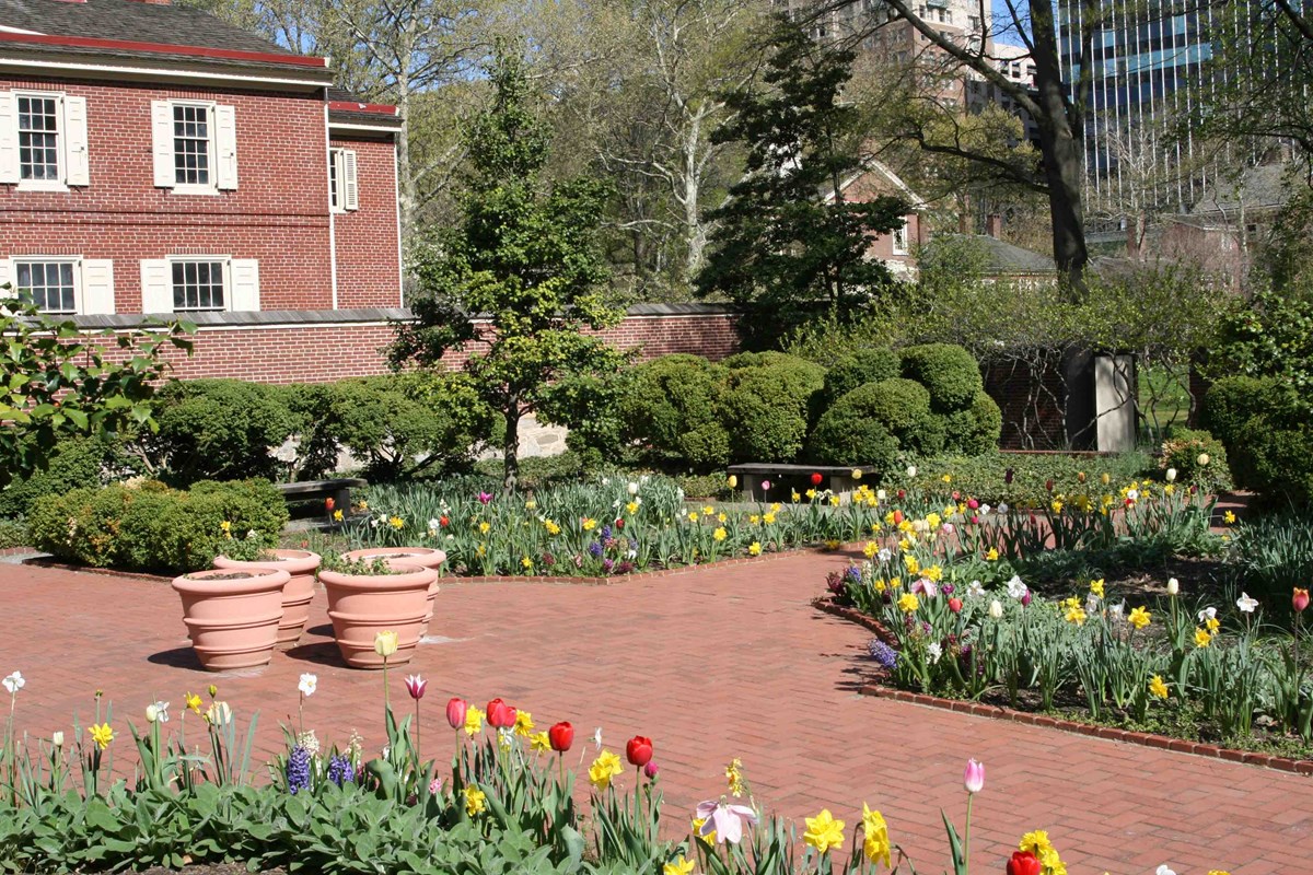 Benjamin Rush Garden with Tulips