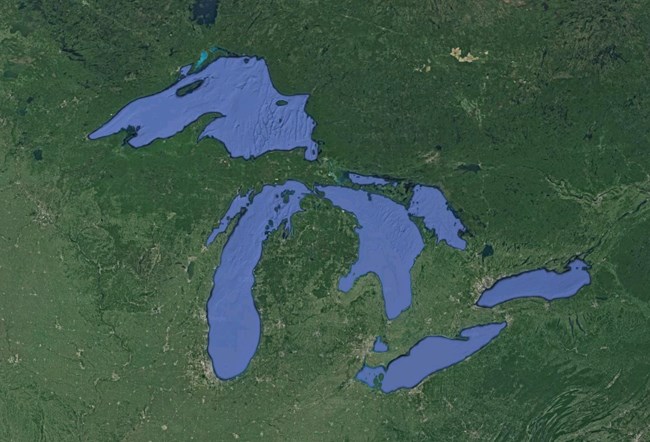 Satellite image of the Great Lakes