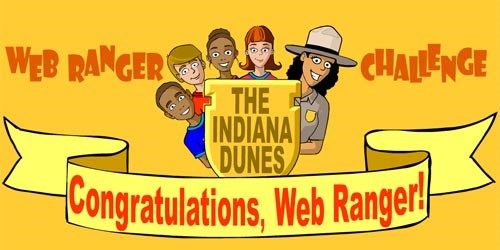 colorful graphic with kids faces looking over a banner with the words Congratulations, Web Ranger on it colorful graphic with kids faces looking over a banner with the words Congratulations, Web Ranger on it