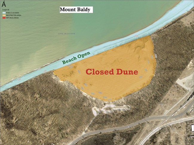 Arial Photo of Public Closure Area: Mount Baldy Dune