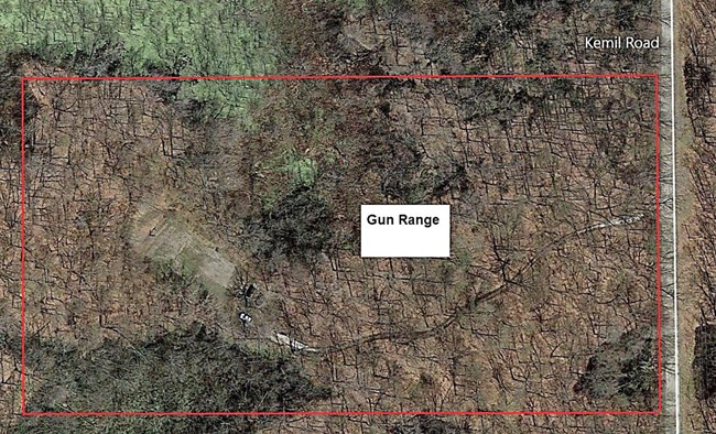 Arial Photo of Public Closure Area: Gun Range