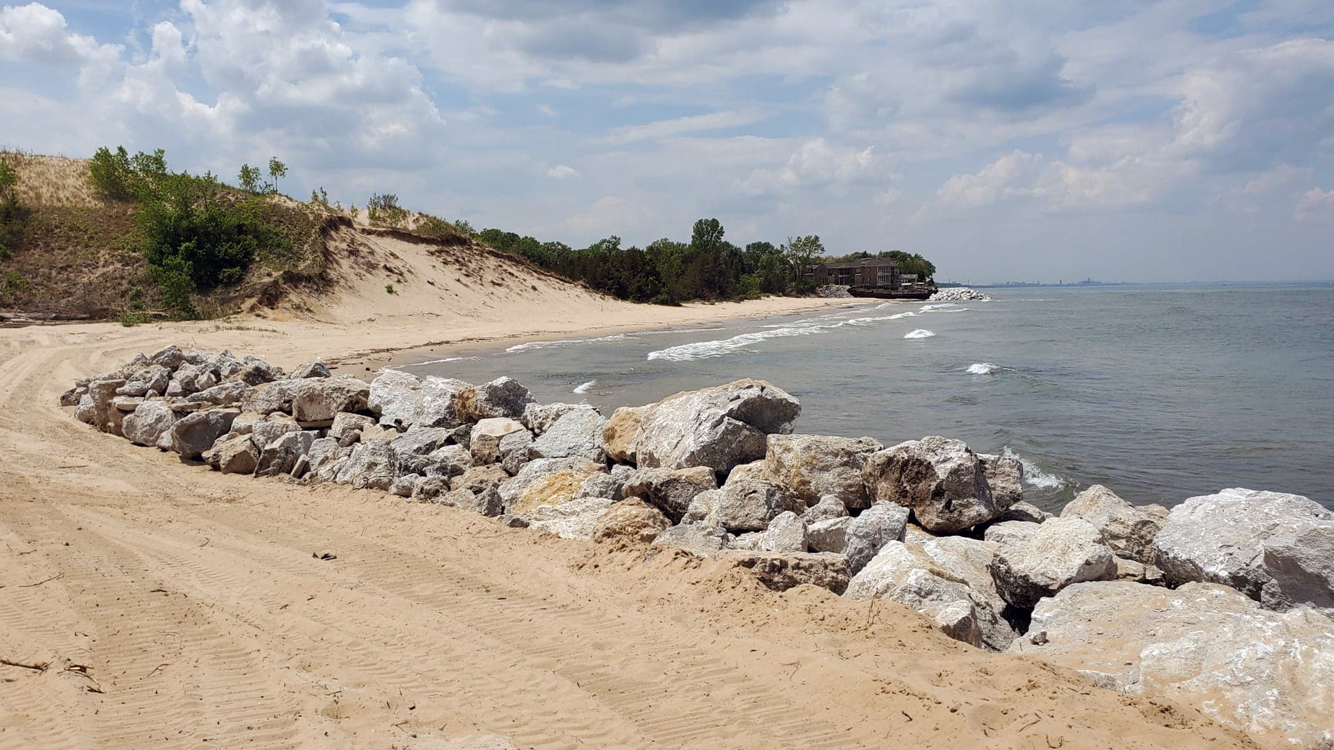 View of Portage Lakefront shoreline