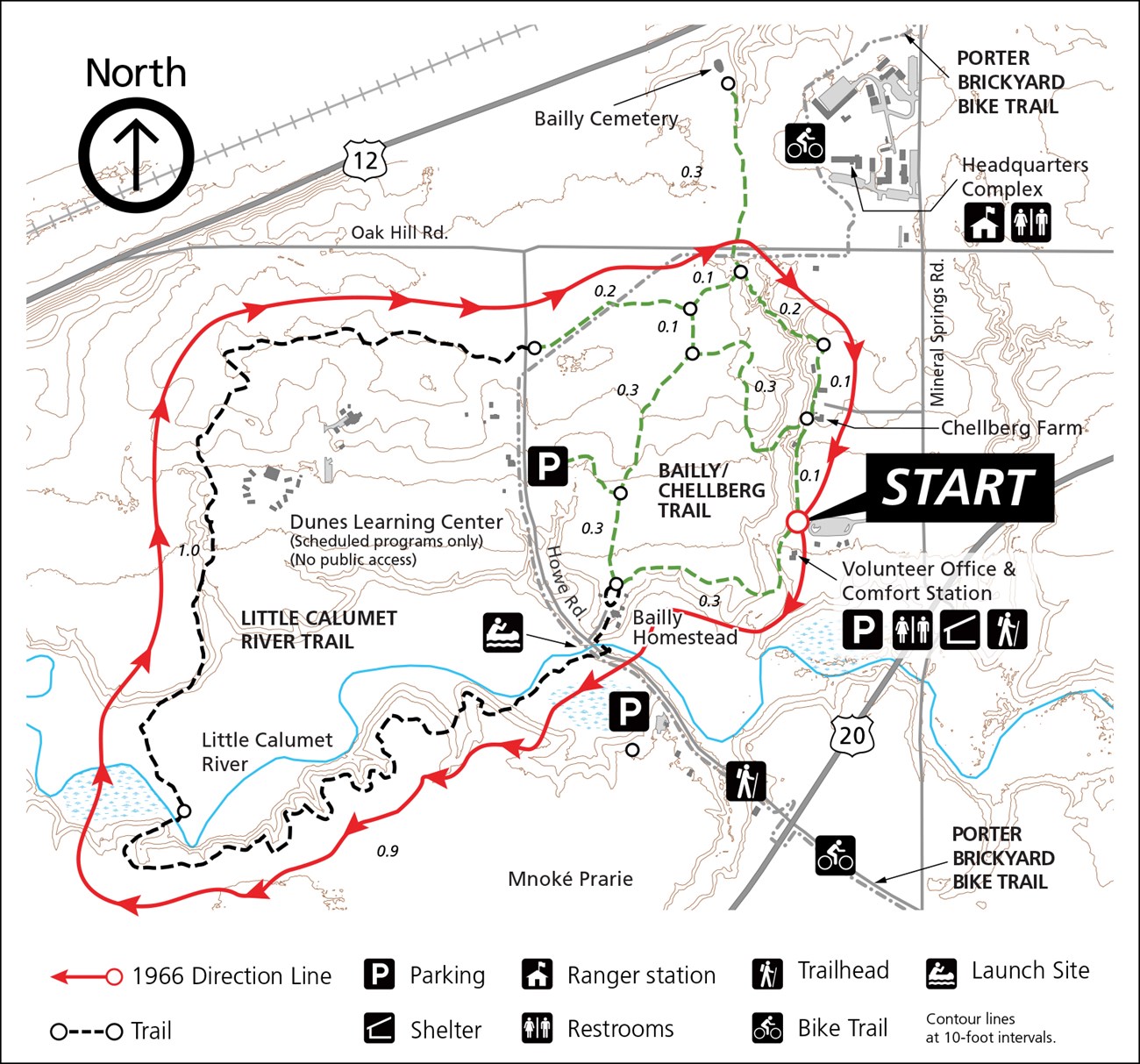 Little Calumet River Trail 1966 Hiking Challenge Map