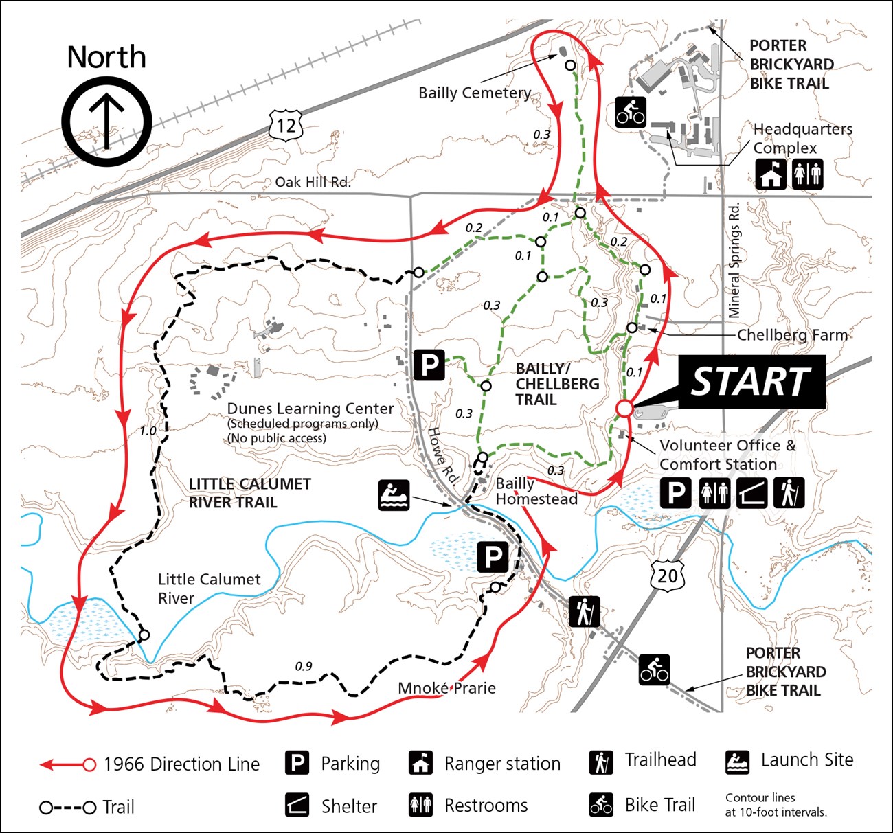 Little Calumet River Trail 1966 Hiking Challenge Map