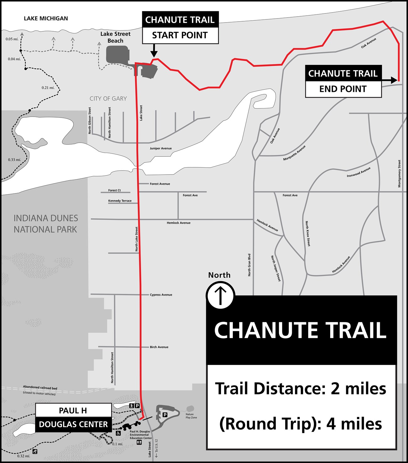 A picture of Chanute Trail map.