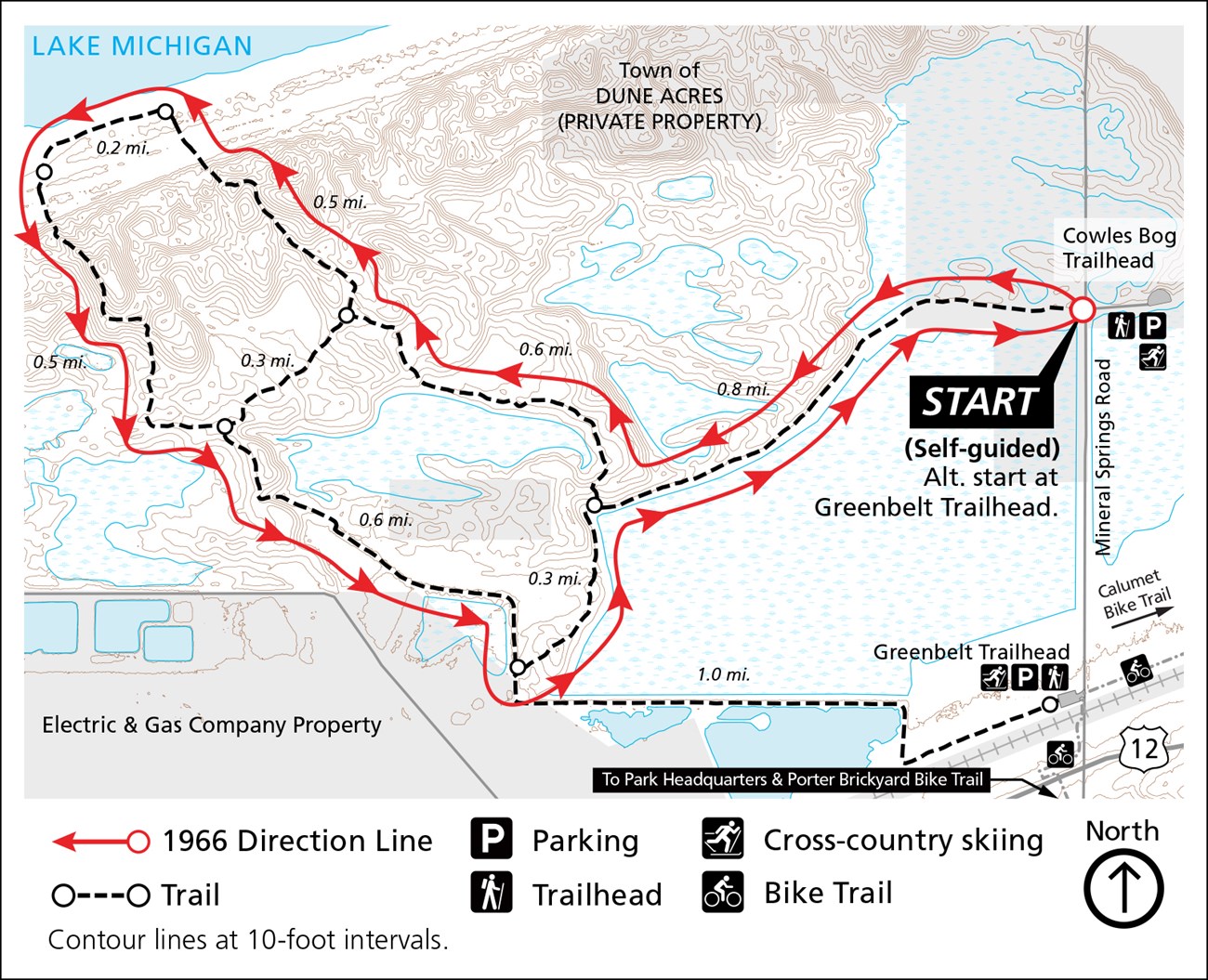Cowles Bog Map 1966 Hiking Challenge