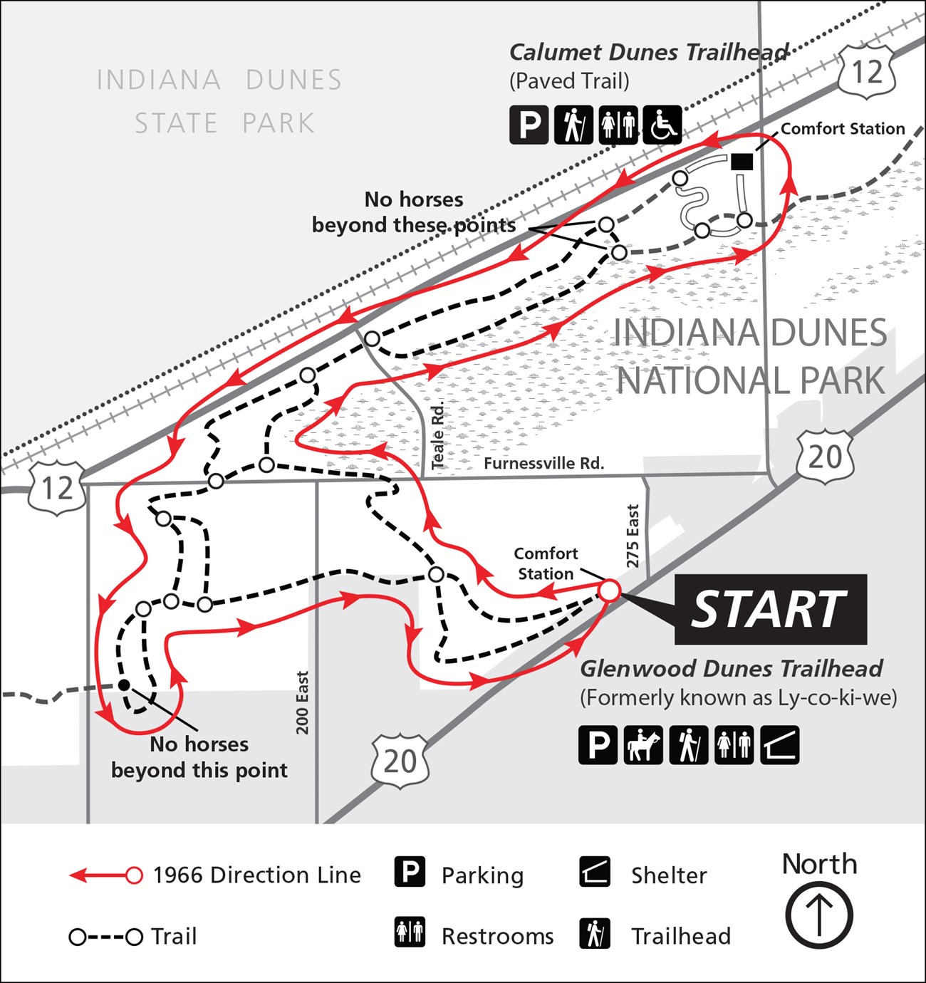 Glenwood Dunes 1966 Challenge Trail Map