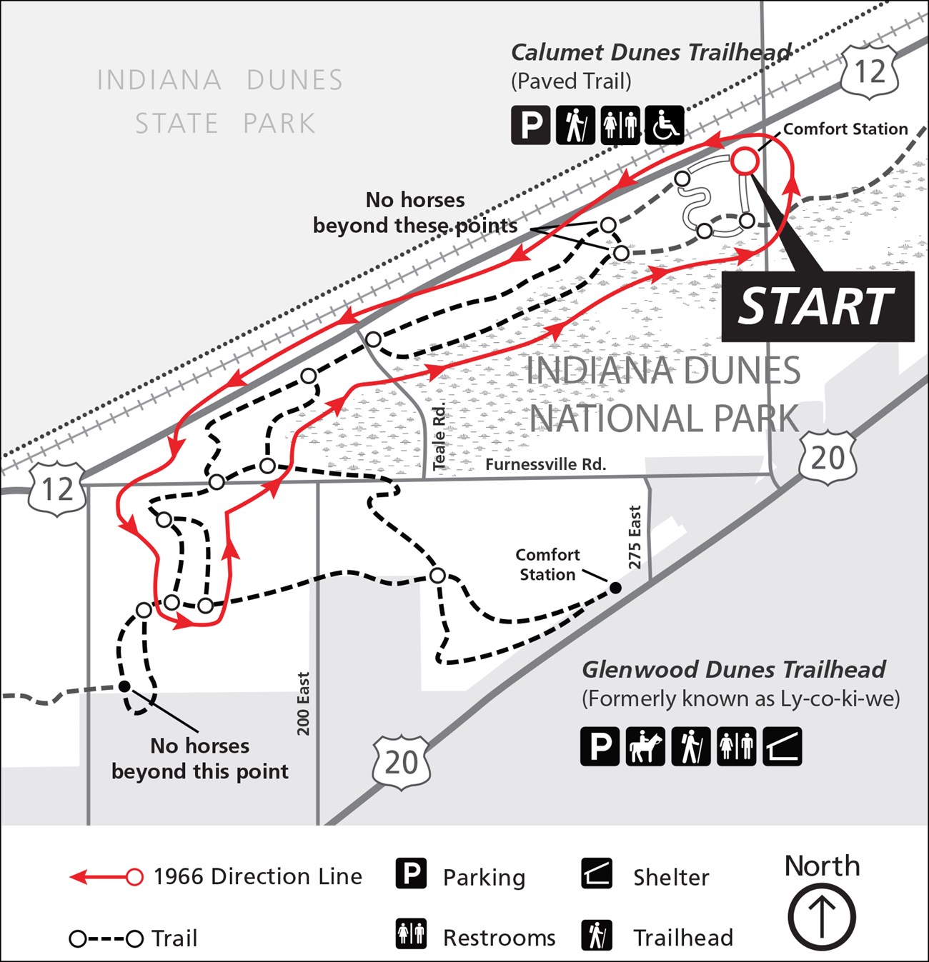 Glenwood Dunes 1966 Challenge Trail Map