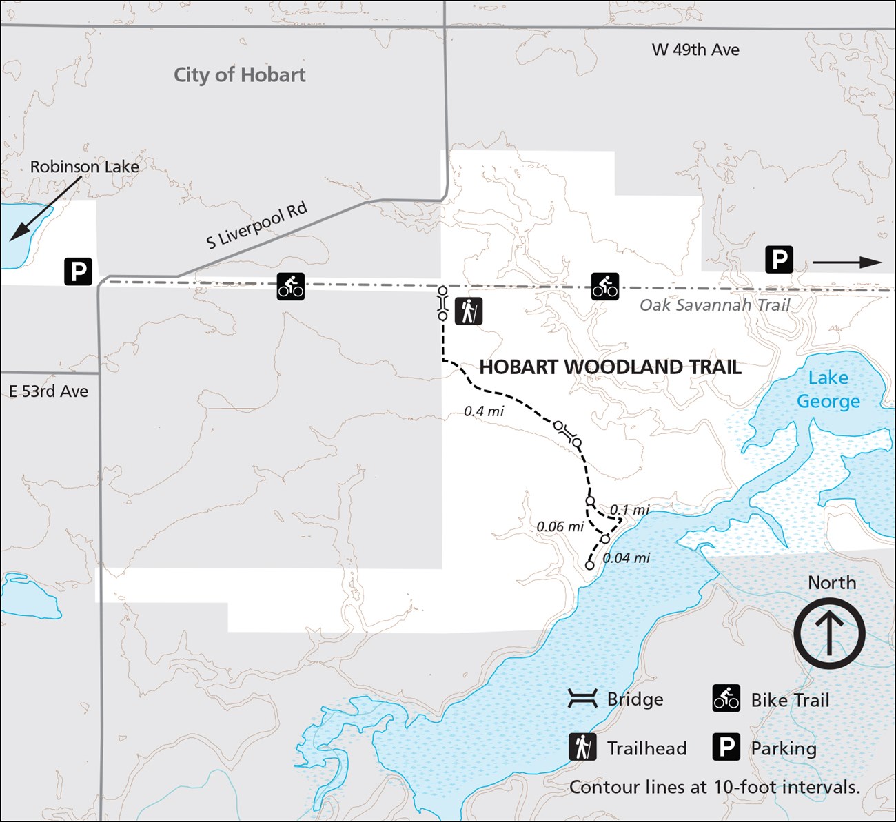 Hobart Woodland Trail Map