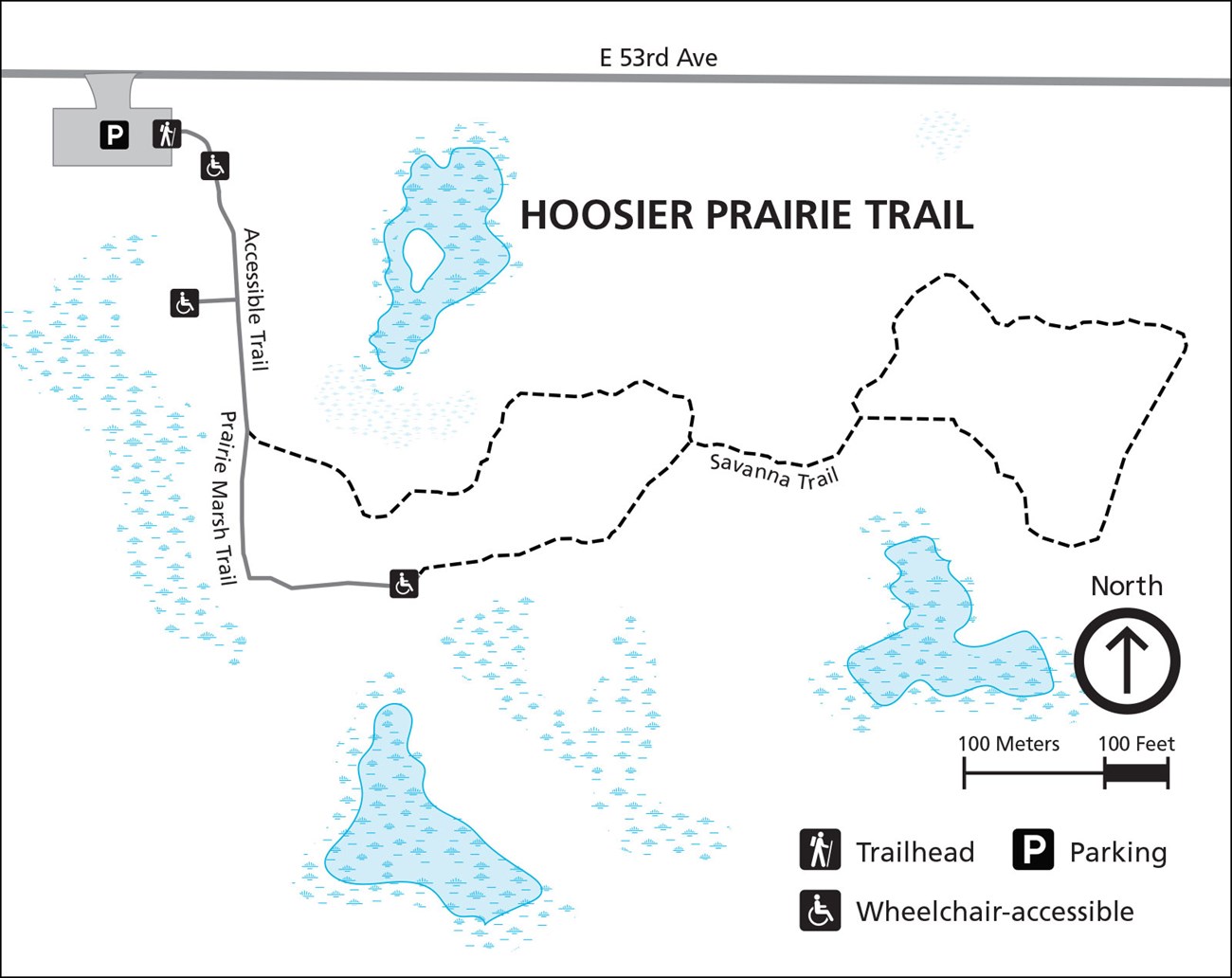 Hoosier Prairie Trail Map