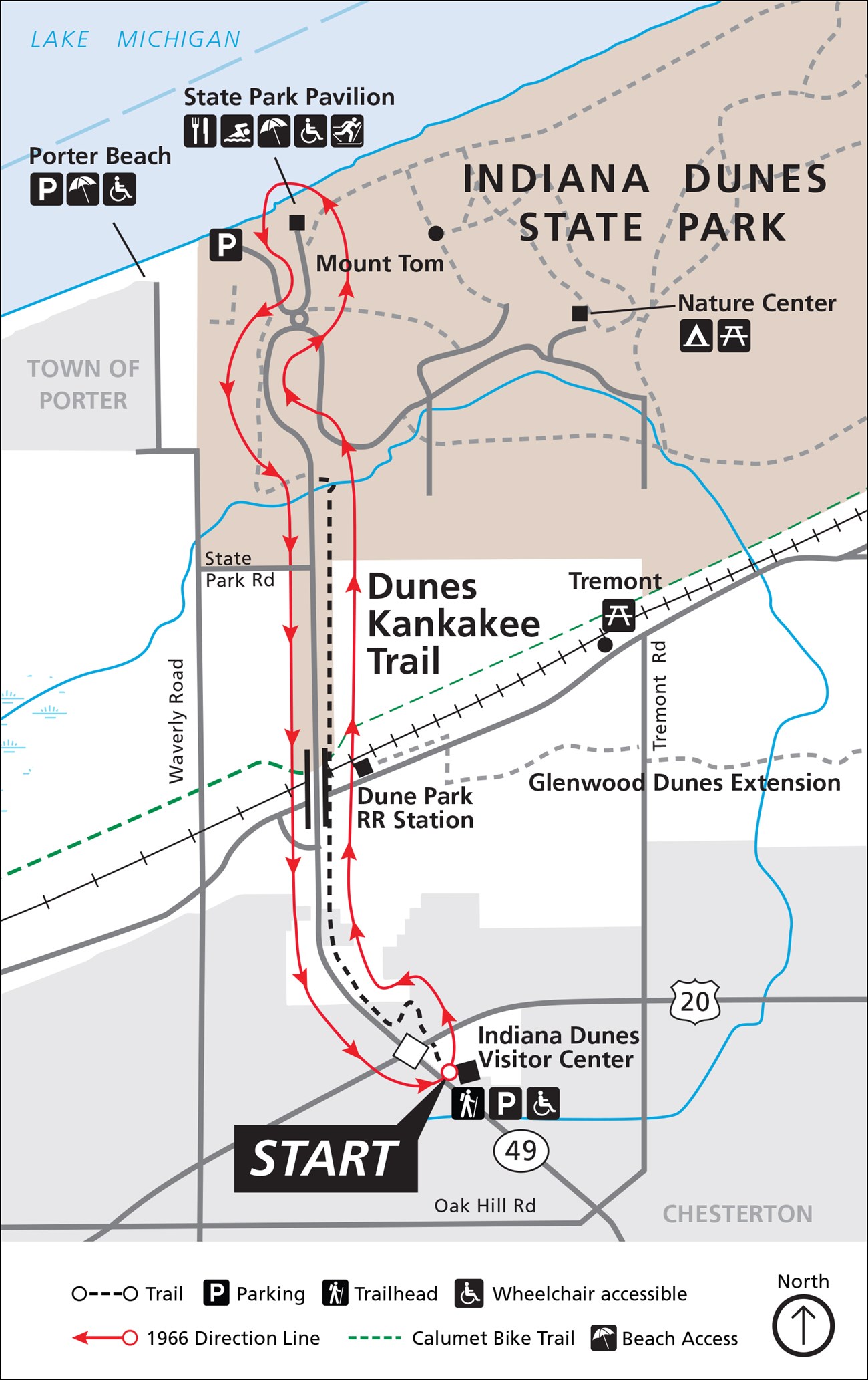 Dunes Kankakee 1966 Challenge Trail Map Web