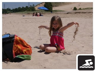 Playing at the beach