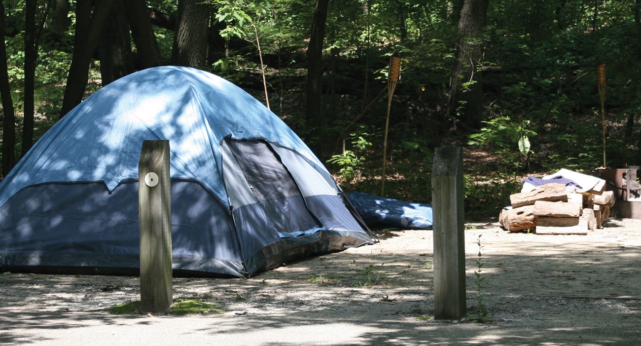 Tent at the Dunewood Campground.
