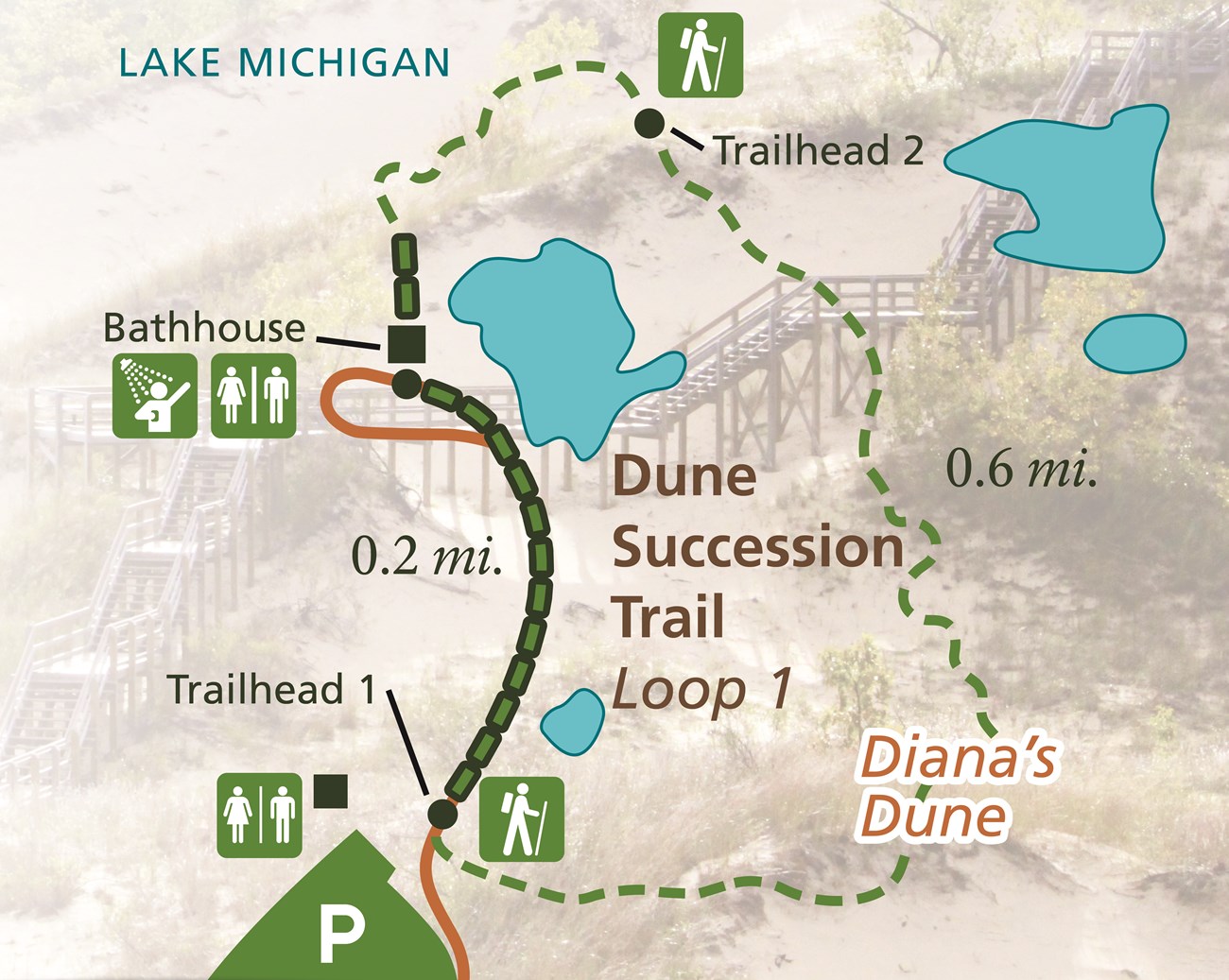 Map illustration of Diana's Dare Trail