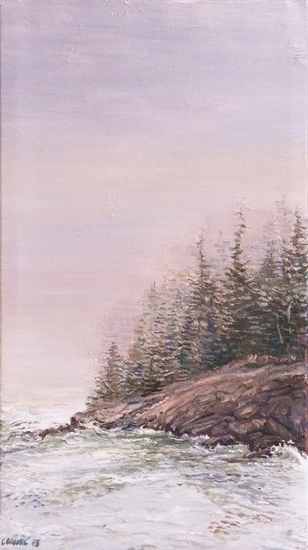 Artwork shows Isle Royale shoreline
