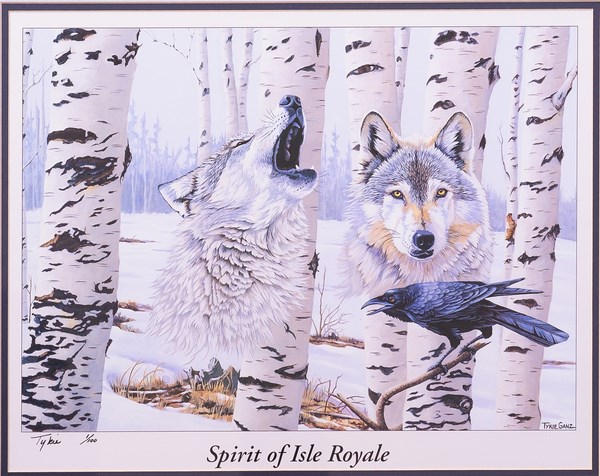 Artwork shows a winter forest scene