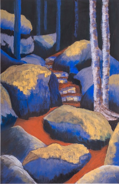 Artwork shows a hiking trail