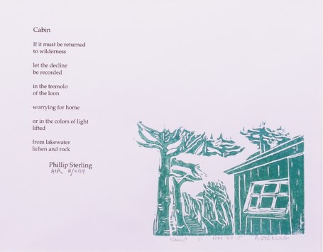 A poem and woodblock print