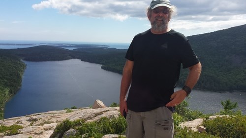 Steve Timm at an Isle Royale scenic overlook