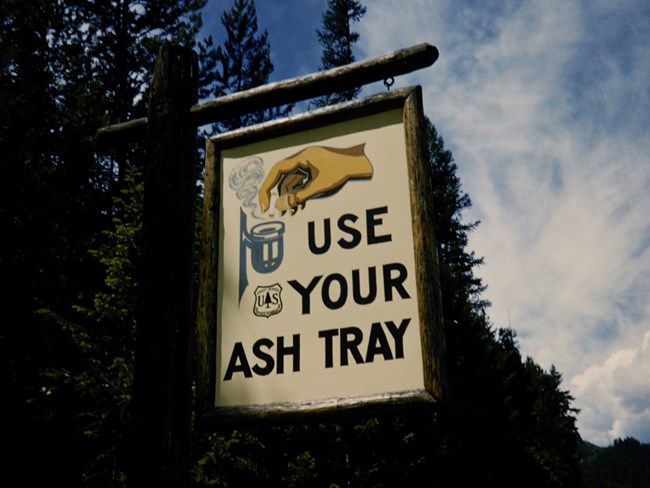 Vintage US Forest Service Sign vintage USFS sign calling public to "Use Your Ash Tray"
