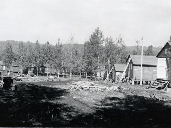 log buildings sprung up in the wilderness